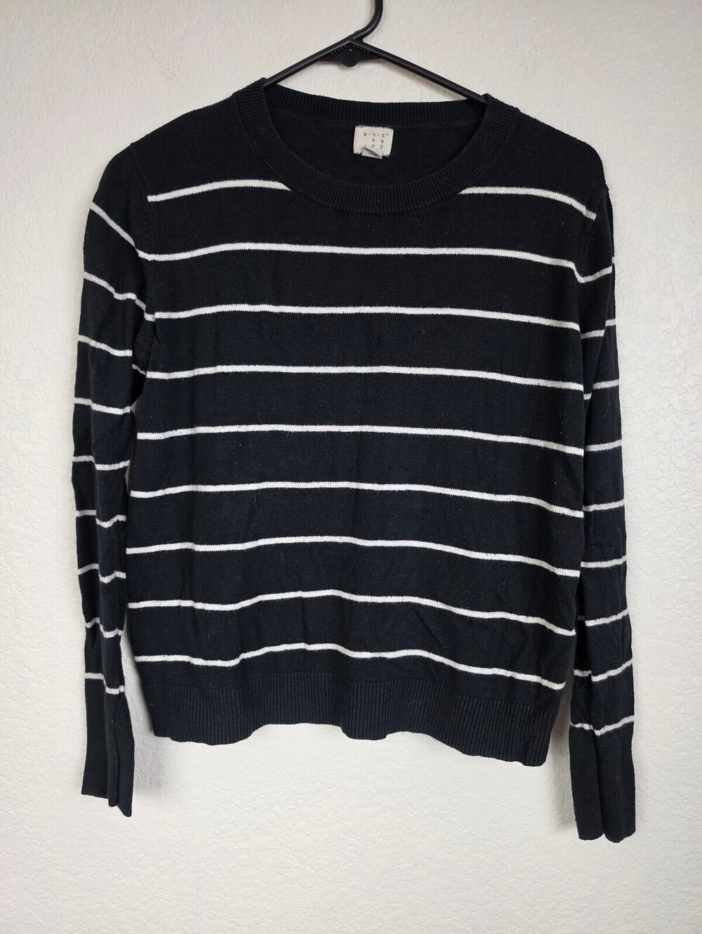 a new day Black and White Striped Sweater Medium